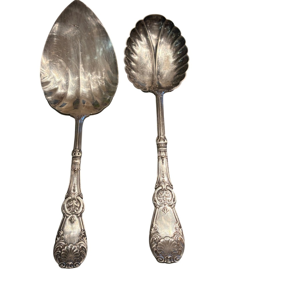 Wm. Rogers Silverplate Serving Set PRISCILLA Lady Ann Shell Pie Server Berry Spn - Picture 3 of 9